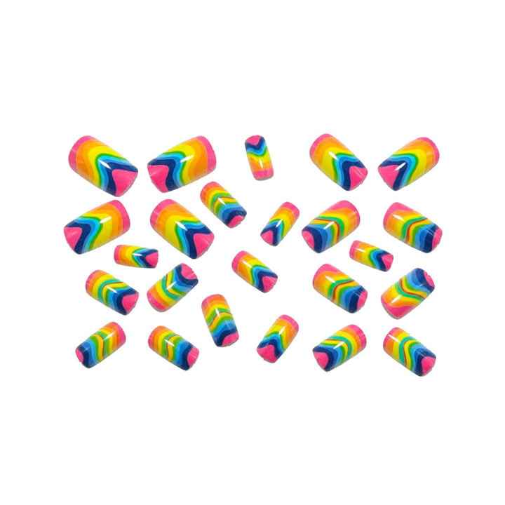 Artificial Nails in Creative Rainbow Design Stornfield