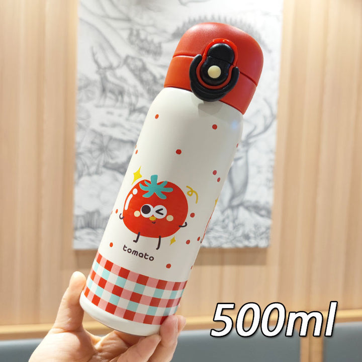 Women's playful stainless steel drinking bottle with integrated safety closure Stornfield
