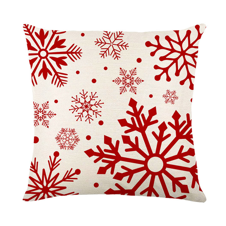 Festive Holiday Decorative Throw Pillow Cover Linen-Finish Christmas Tree Pattern