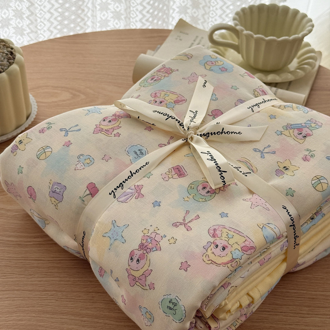 Floral-Print Cotton-Linen Duvet Cover Gift Set with Reversible Finish and Deep-Corner Ties