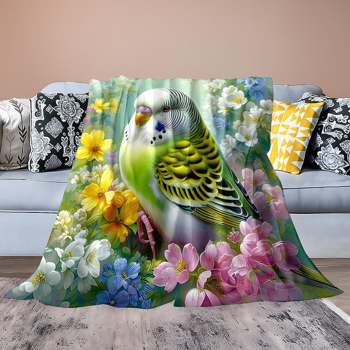 Artistic Bird Design Throw Blanket