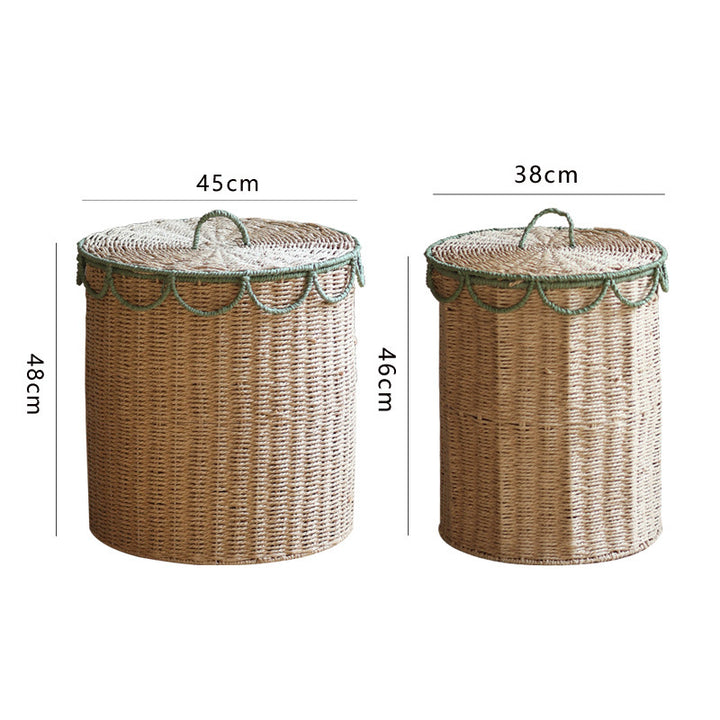 Rustic laundry basket with lid Stornfield