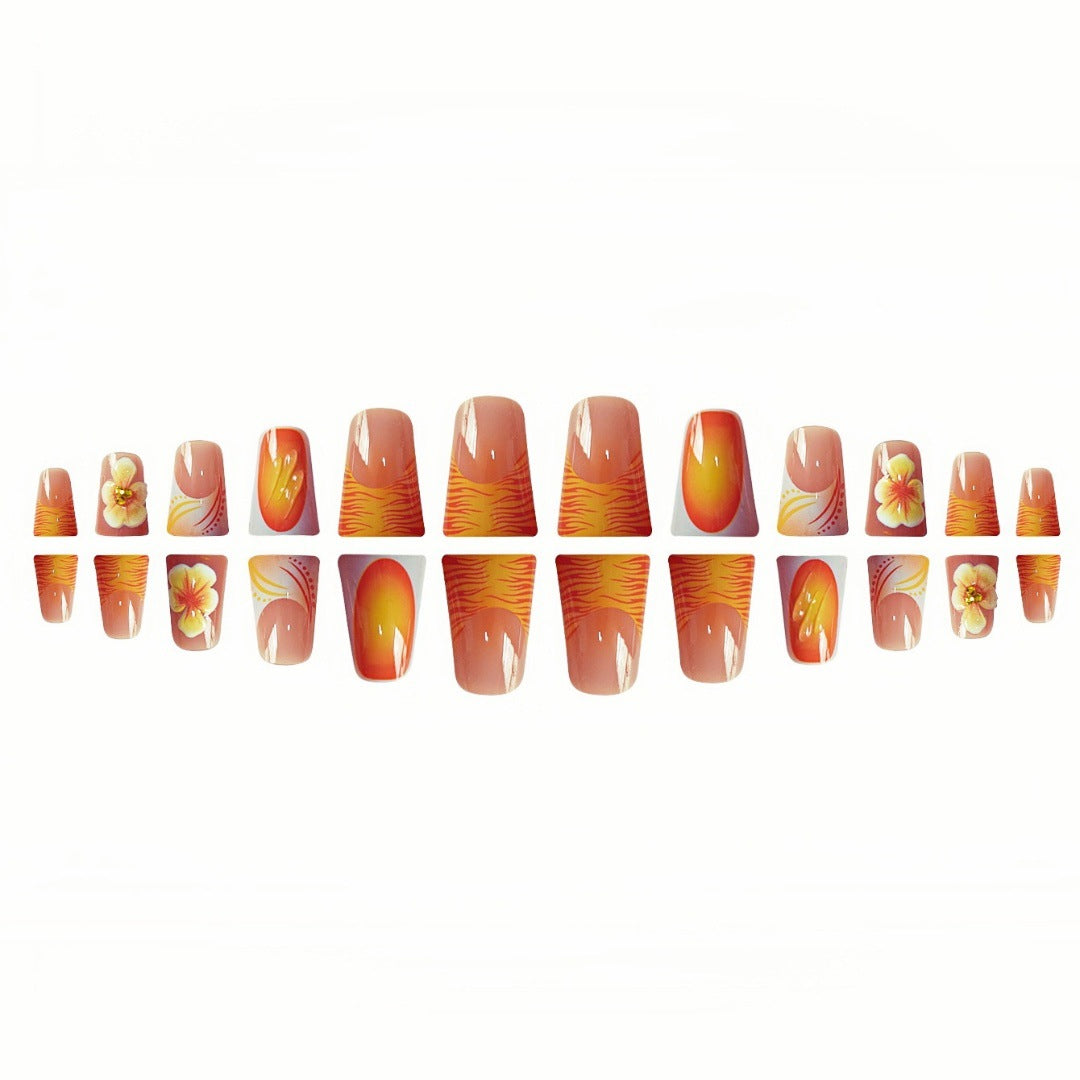 Decorative Floral Press-On Nail Set Stornfield