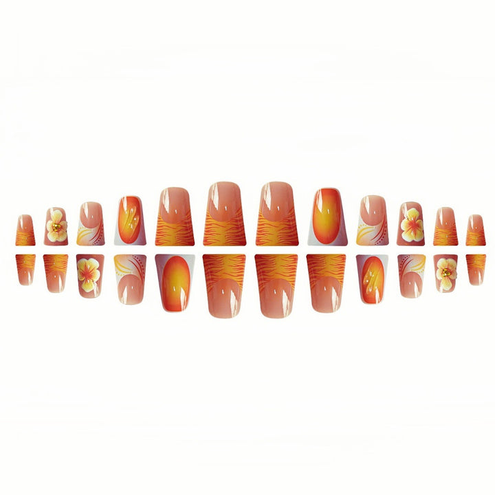 Decorative Floral Press-On Nail Set Stornfield