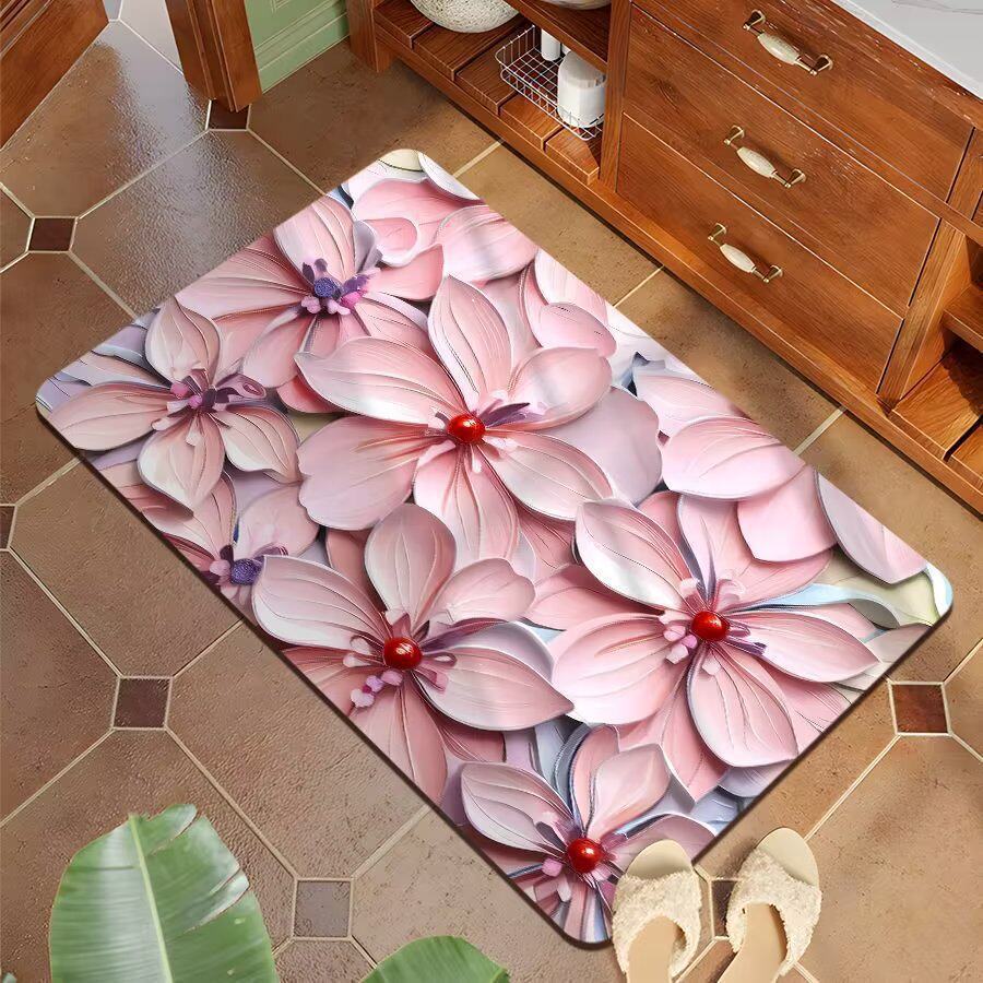Decorative 3D Floral Bath Mat
