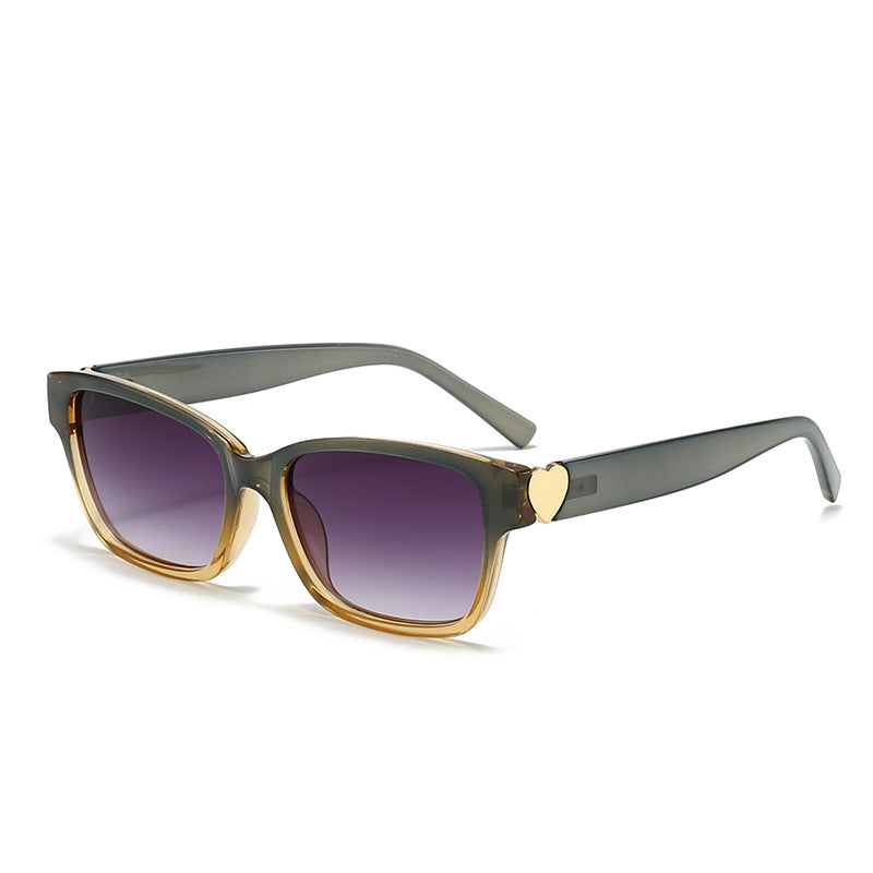 Women's fashionable square sunglasses with heart accents Stornfield