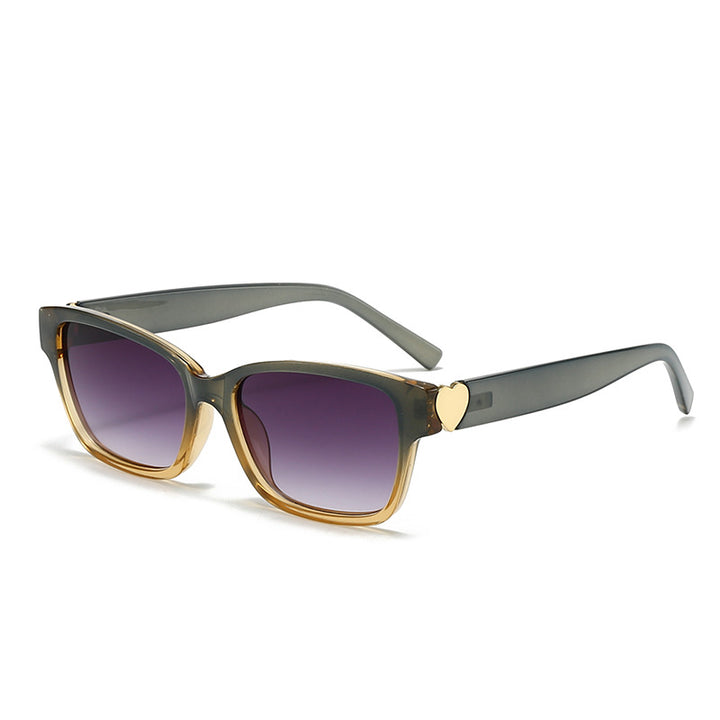 Women's fashionable square sunglasses with heart accents Stornfield