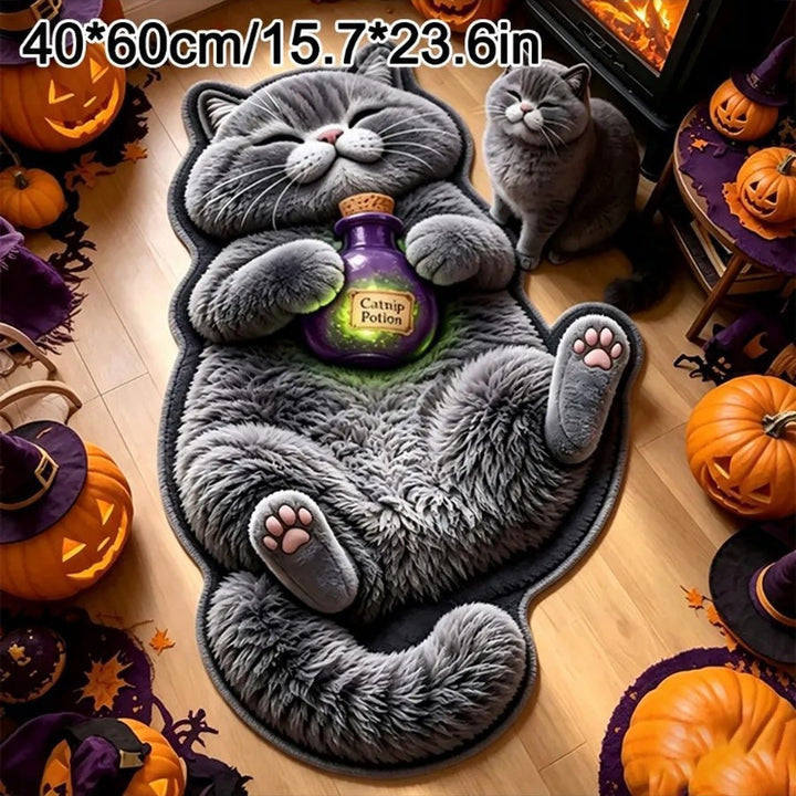 Cute Cat-Themed Plush Bath Mat