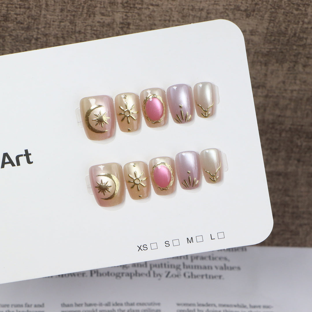 Decorative Nail Art with Gold Accents Stornfield