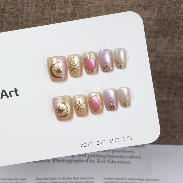 Decorative Nail Art with Gold Accents Stornfield