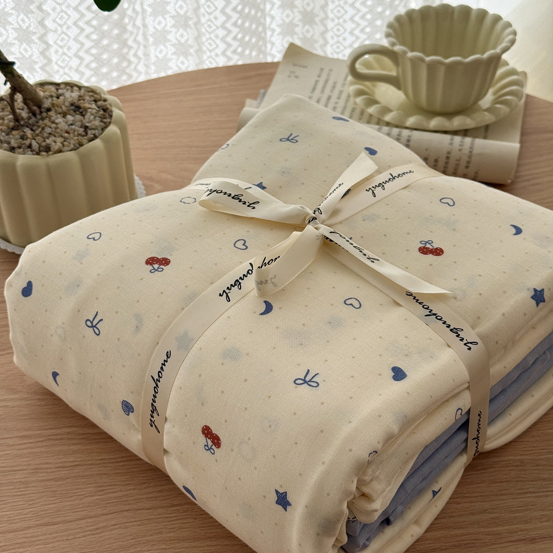 Floral-Print Cotton-Linen Duvet Cover Gift Set with Reversible Finish and Deep-Corner Ties