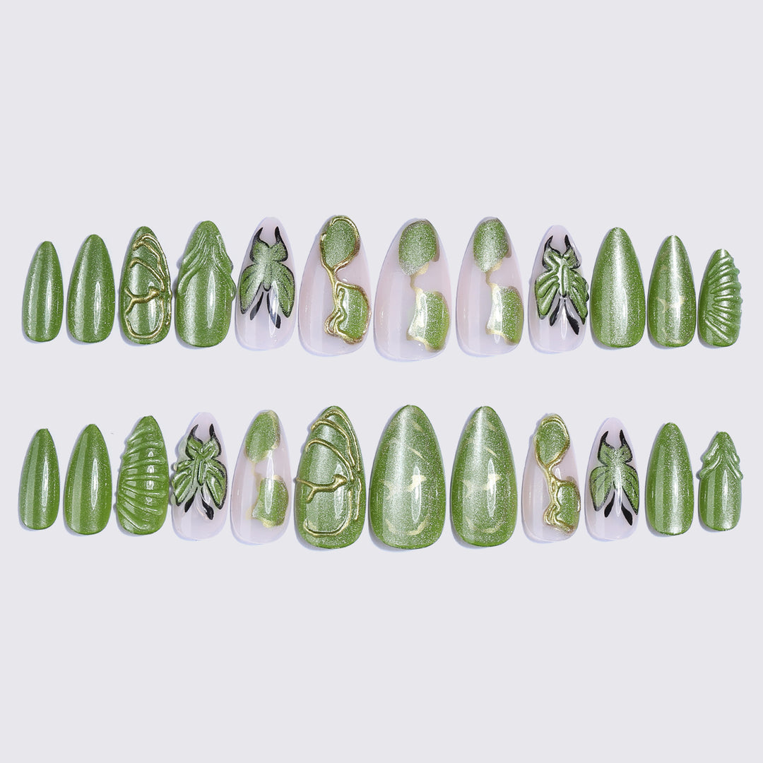Creative Nail Art Set with Insect and Leaf Patterns Stornfield