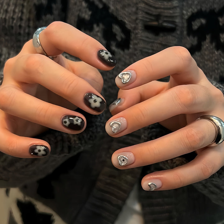 Artistic Heart-Inspired Nail Art Extensions Stornfield