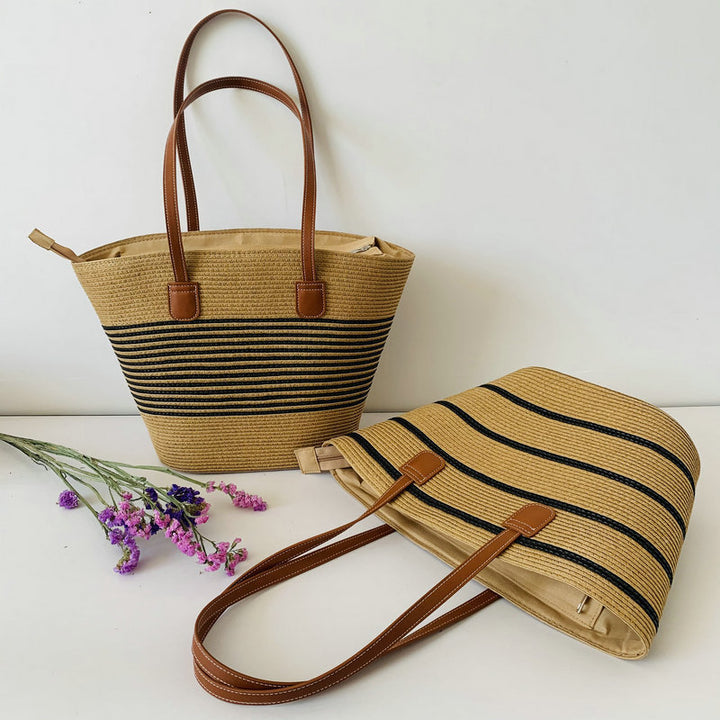 Trendy Basket Bag with Elegant Leather Accents Stornfield