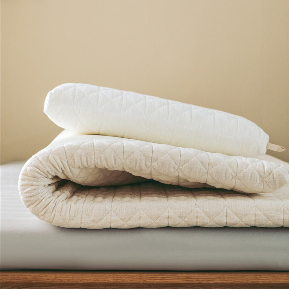 Quilted Hypoallergenic Fitted Mattress Topper Pad with Elastic Skirt