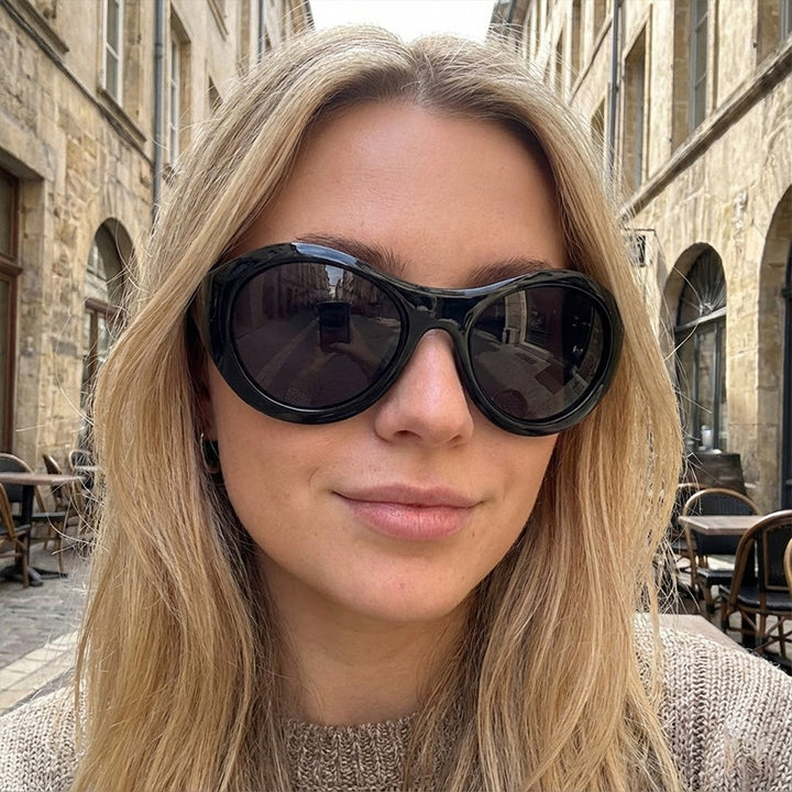 Ladies Fashion Oval Sunglasses with Transparent Frame Stornfield