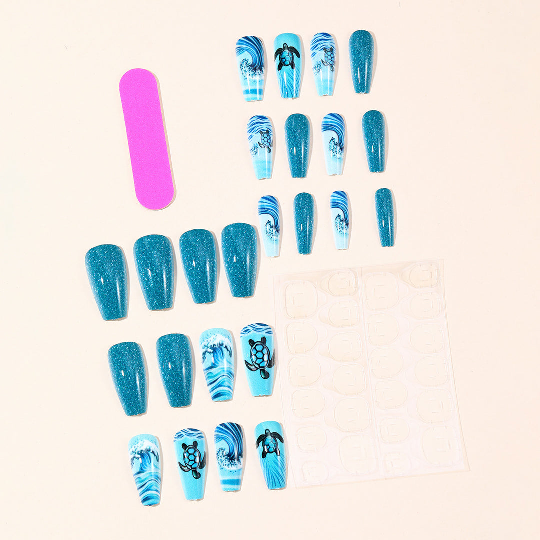 Artistic Ocean-Inspired Nail Art Extensions Stornfield