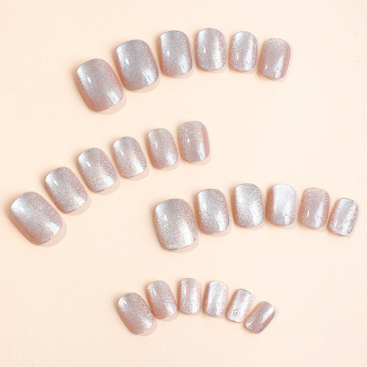 Glittery Short Square Press-On Nails Stornfield