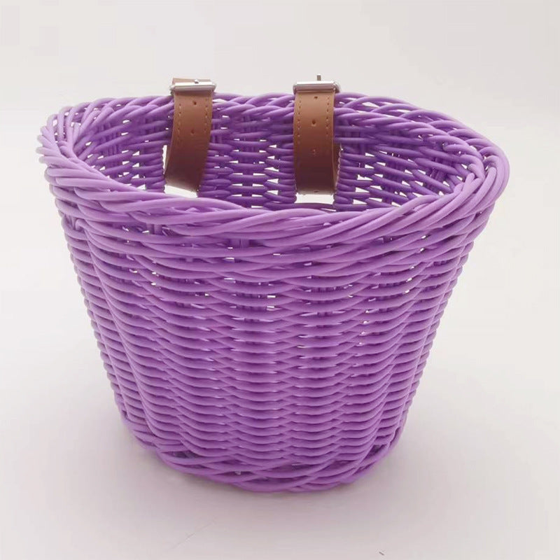 Decorative Woven Storage Basket with Leather Handles Stornfield