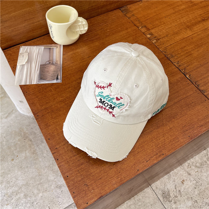 Women's Distressed Softball Mom Patch Baseball Cap Stornfield