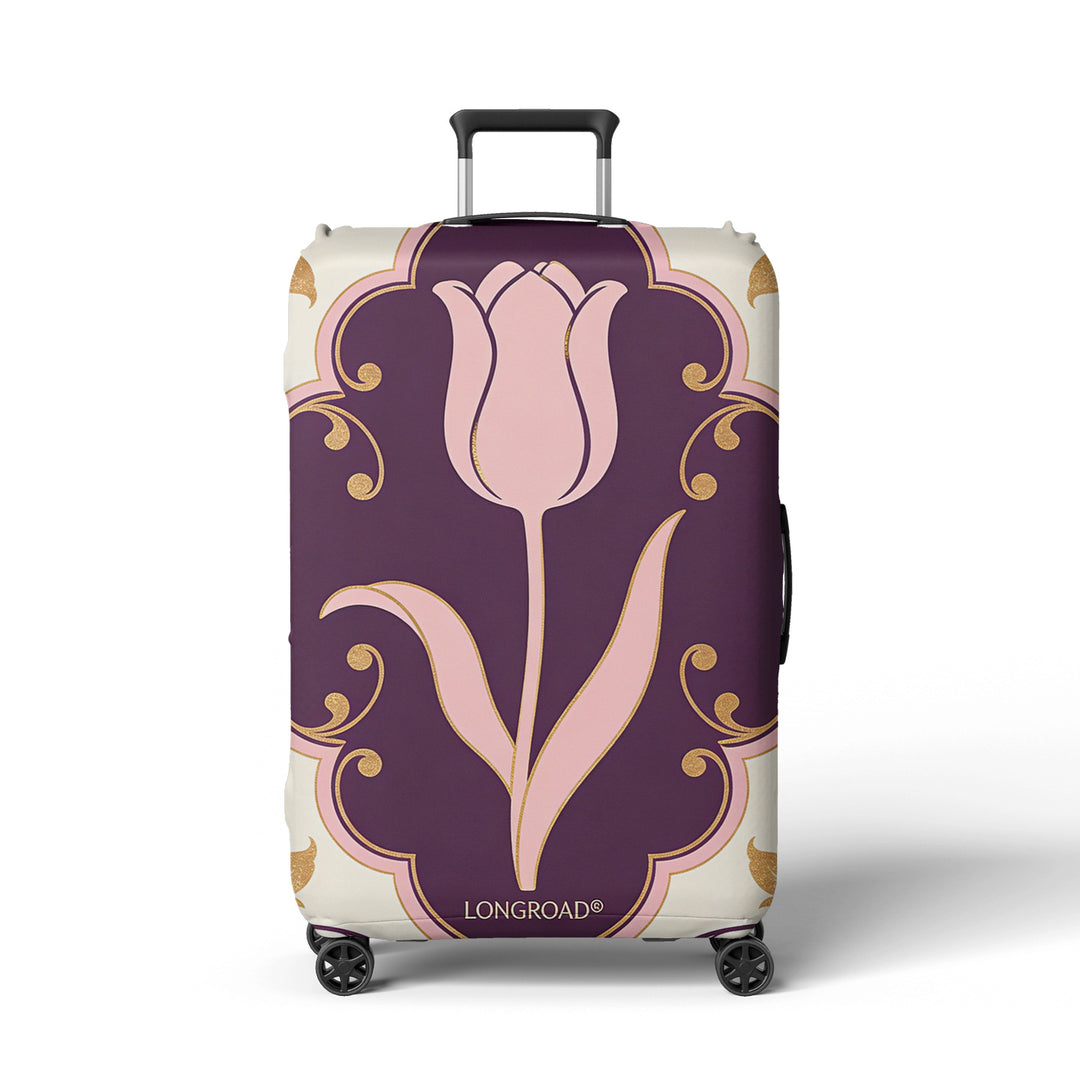 Women’s suitcase cover with floral lavender pattern Stornfield