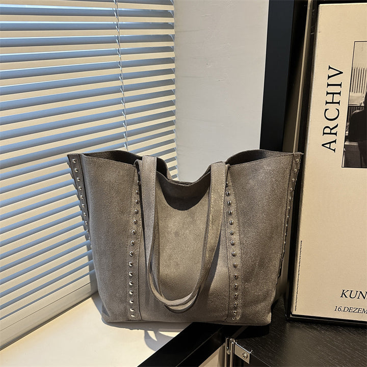 Chic Studded Suede Tote Bag Stornfield