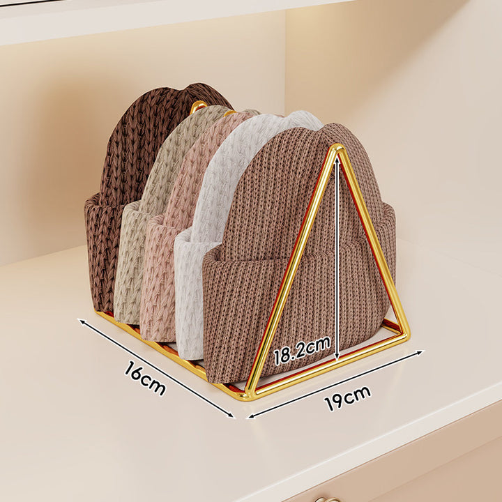 Triangular Metal Beanie and Knit Hat Organizer Rack