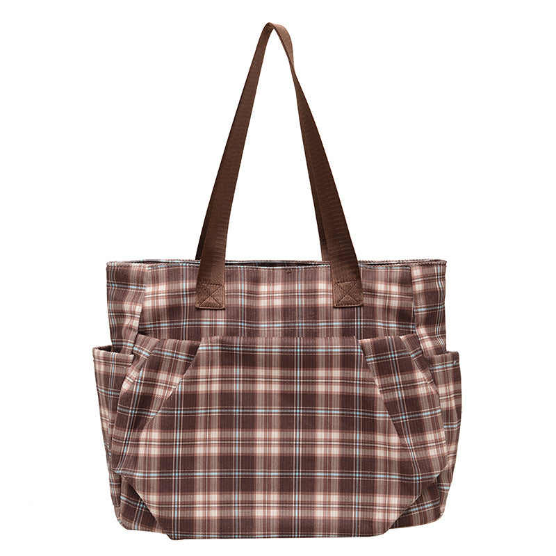 WoSpacious Plaid Utility Tote Bag Stornfield