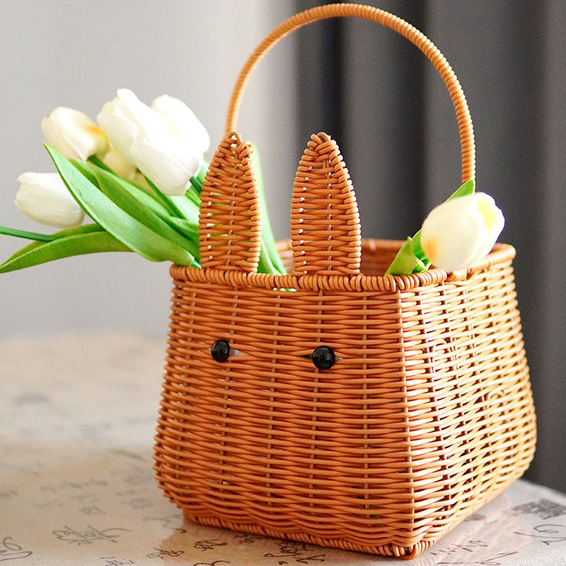 Cute Rabbit Ears Woven Storage Basket Stornfield
