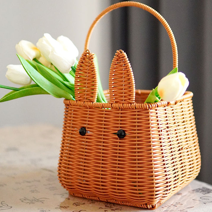 Cute Rabbit Ears Woven Storage Basket Stornfield