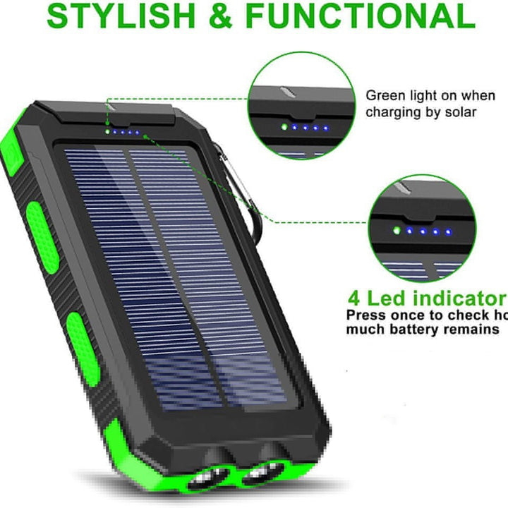 Solar Powerbank with Integrated LED Light and Compass Stornfield