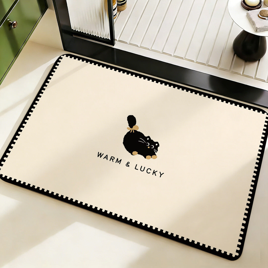 Cute Cat Themed Bath Mat