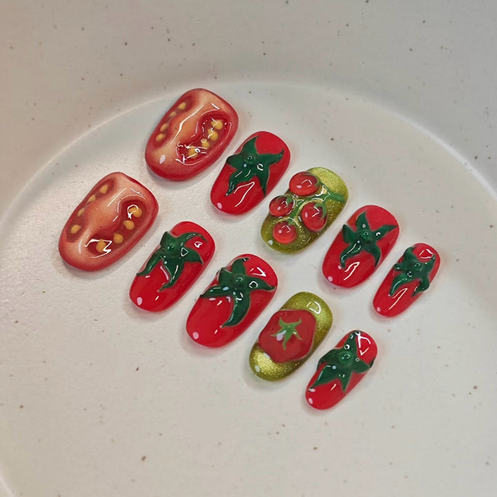 Creative Vegetable-Themed Press-On Nails