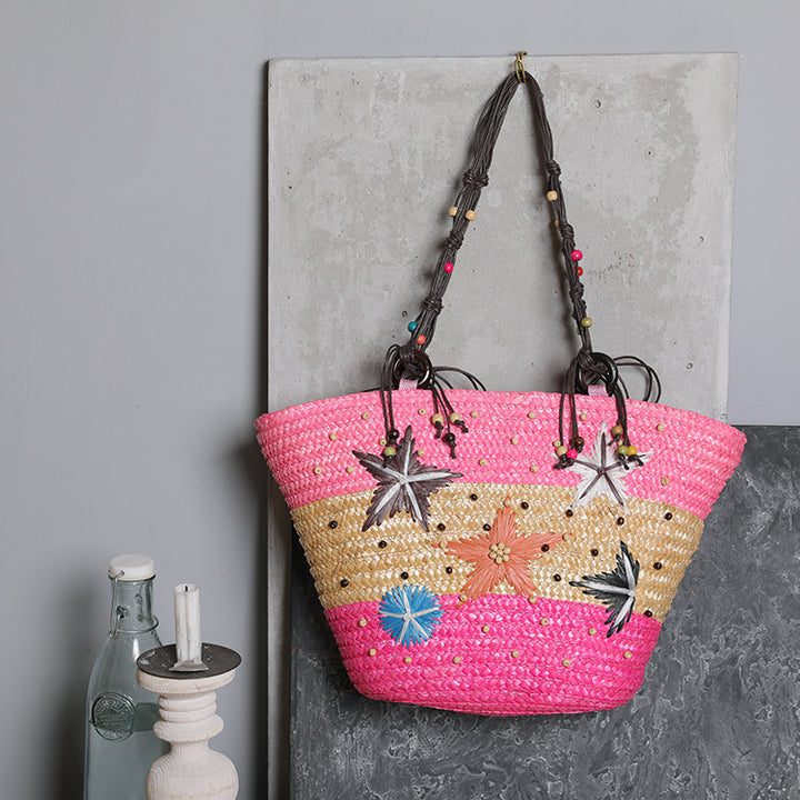 Beach bag with colorful flower pattern Stornfield