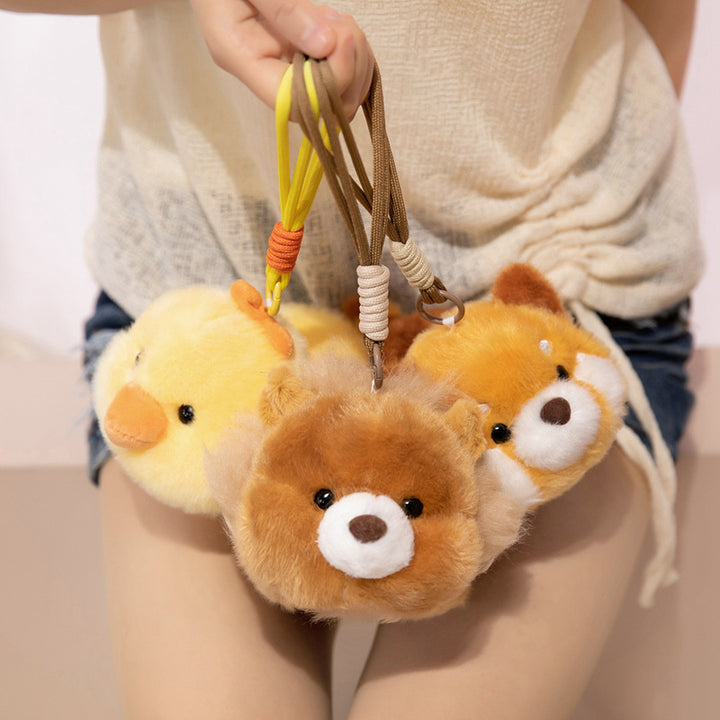 Plush Fox Bag Charm Keychain with Wrist Loop and Soft Faux-Fur Stornfield