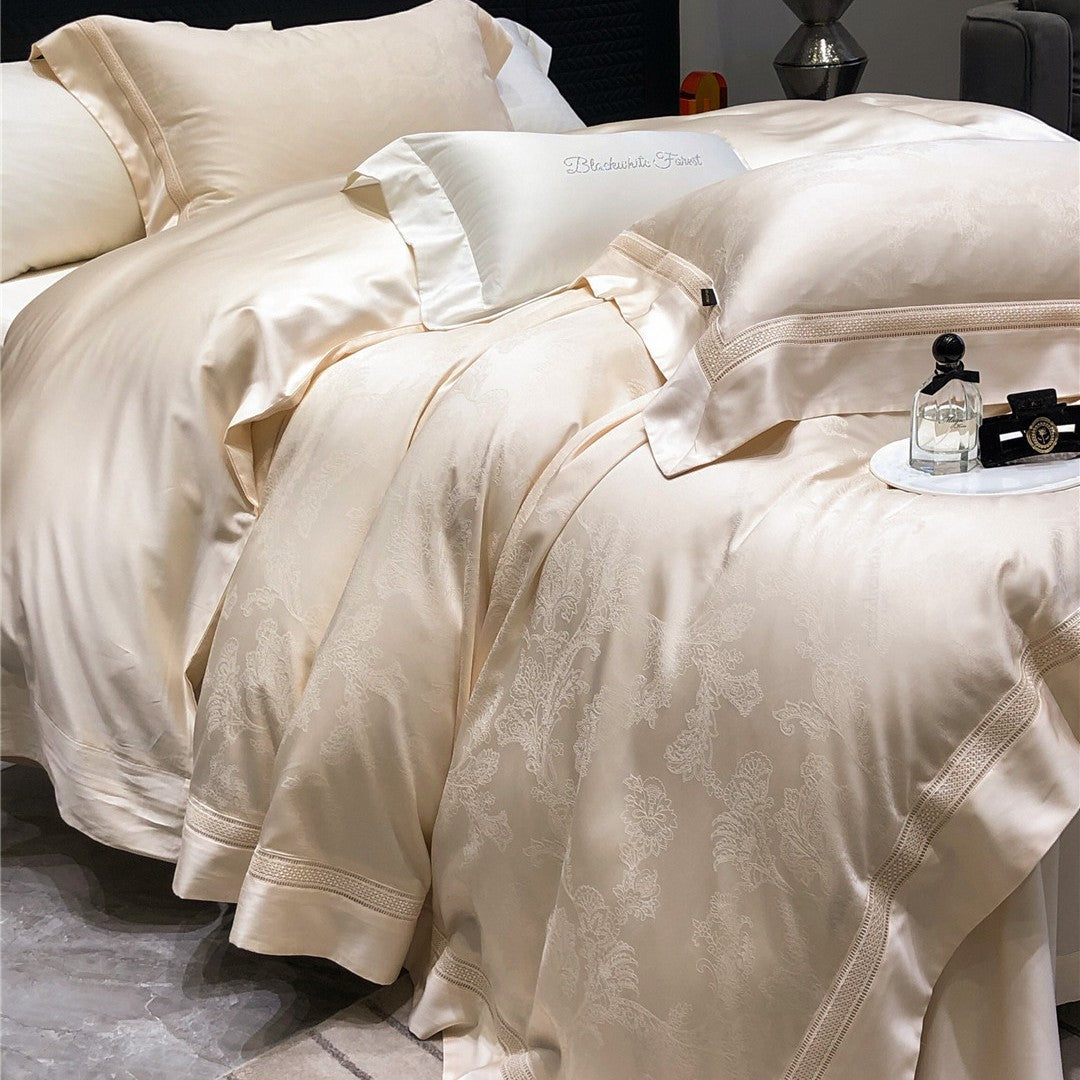 Hotel-Grade Silky Sateen Duvet Cover Set with Ladder-Stitch Hem & Envelope Shams