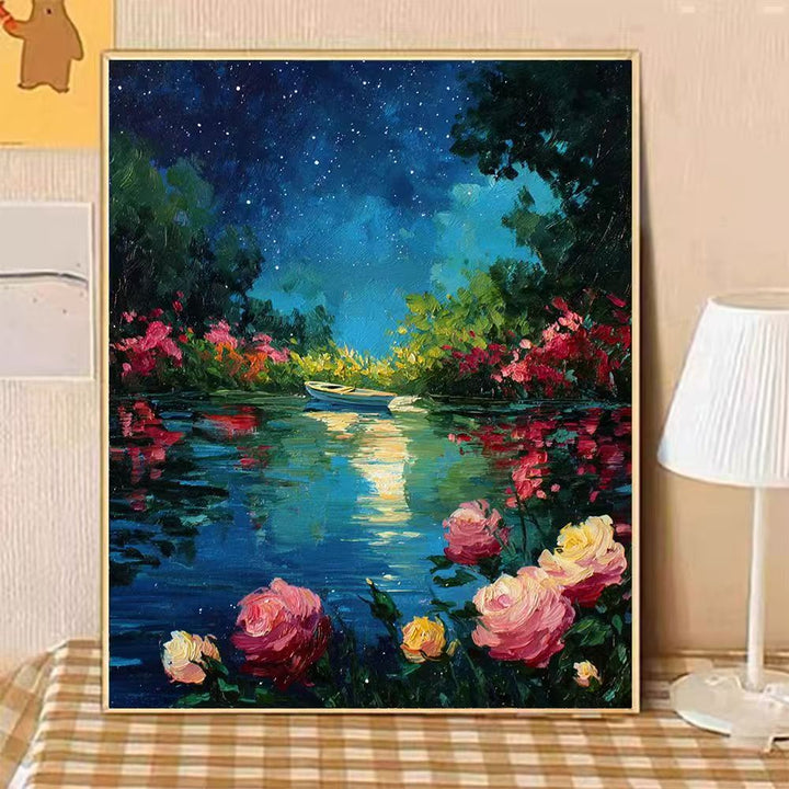 Scenic Night-time Floral Landscape Canvas Art Stornfield