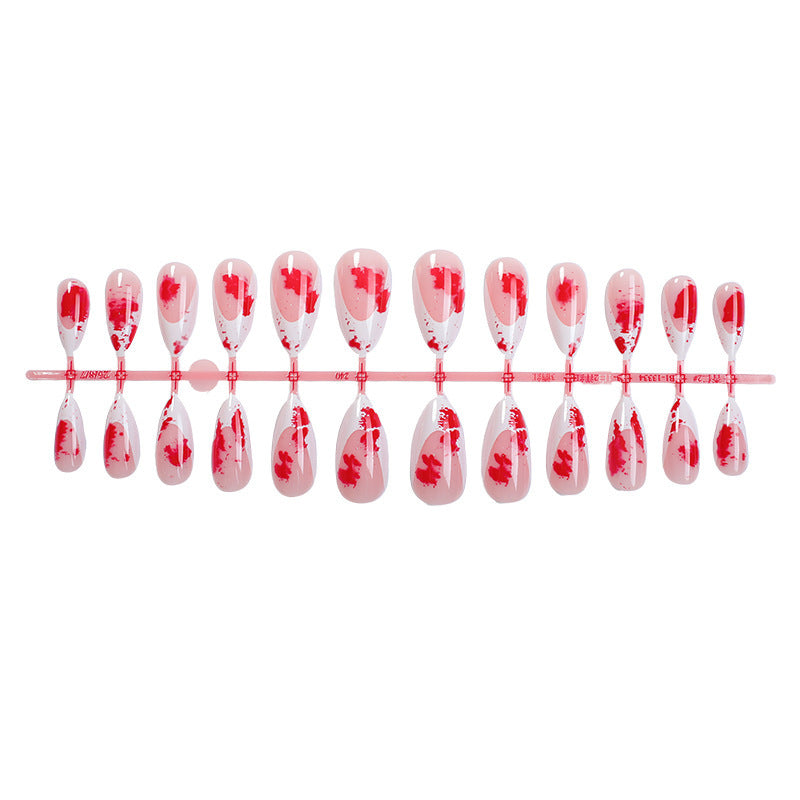 Acrylic nail set with creative flower and gradient color accents Stornfield