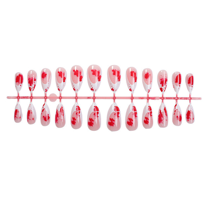 Acrylic nail set with creative flower and gradient color accents Stornfield
