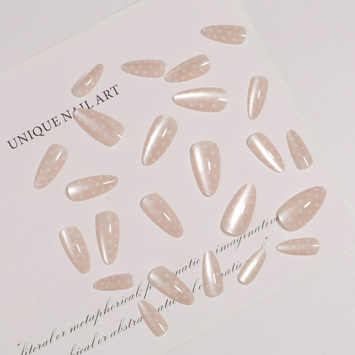 Artistic Press-On Nail Set with Polka Dot Design Stornfield 1787225399