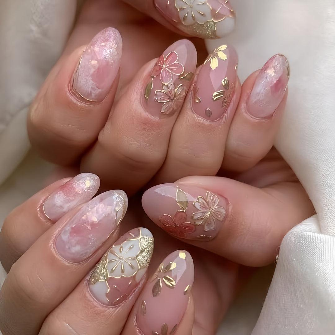 Floral Elegant Press-On Nail Art Set Stornfield