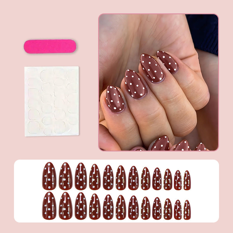 Nail art set with polka dot design and easy adhesive stickers Stornfield