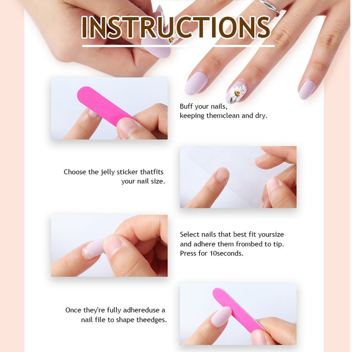 Nail set with elegant dot and flower design Stornfield