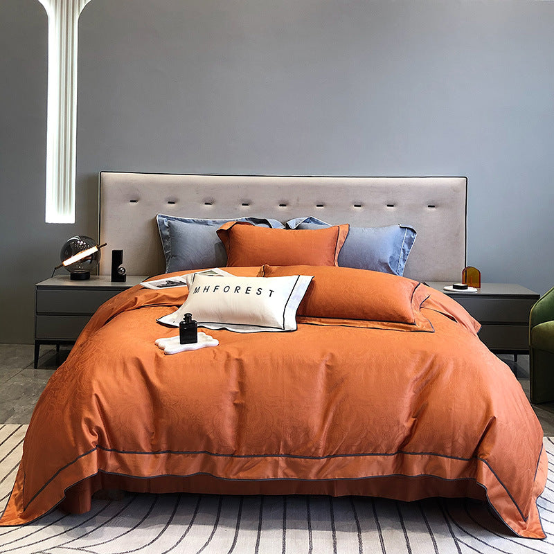 Luxury Cotton-Sateen Duvet Cover Ensemble with Hidden Closure, Corner Ties & Matching Shams