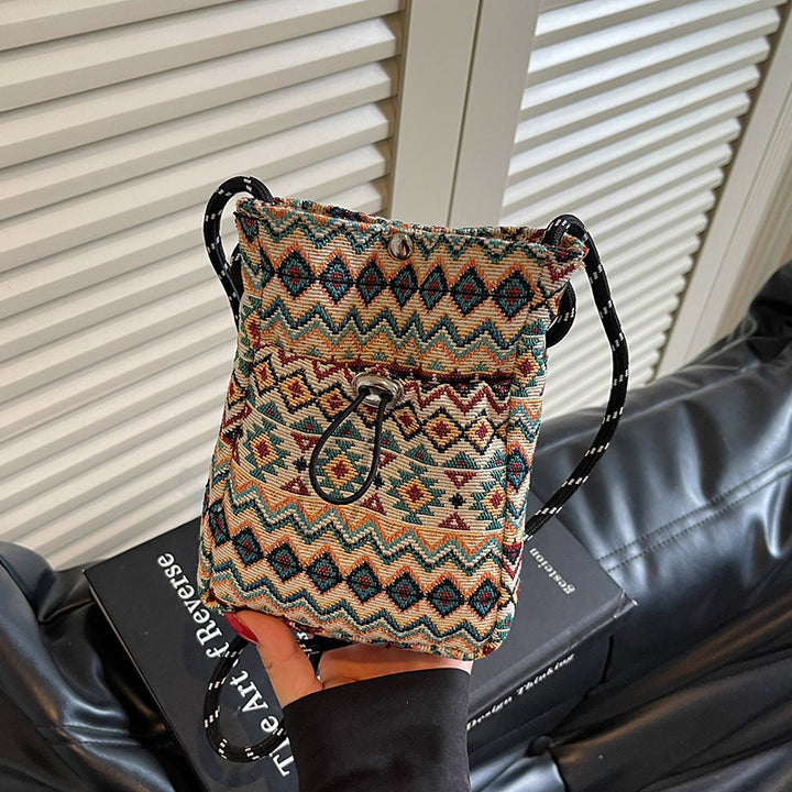Bohemian Patterned Drawstring Handbag
