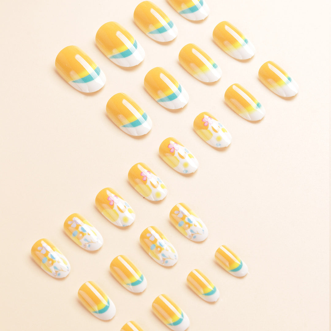 Artistic Floral Design Press-On Nail Tips Stornfield
