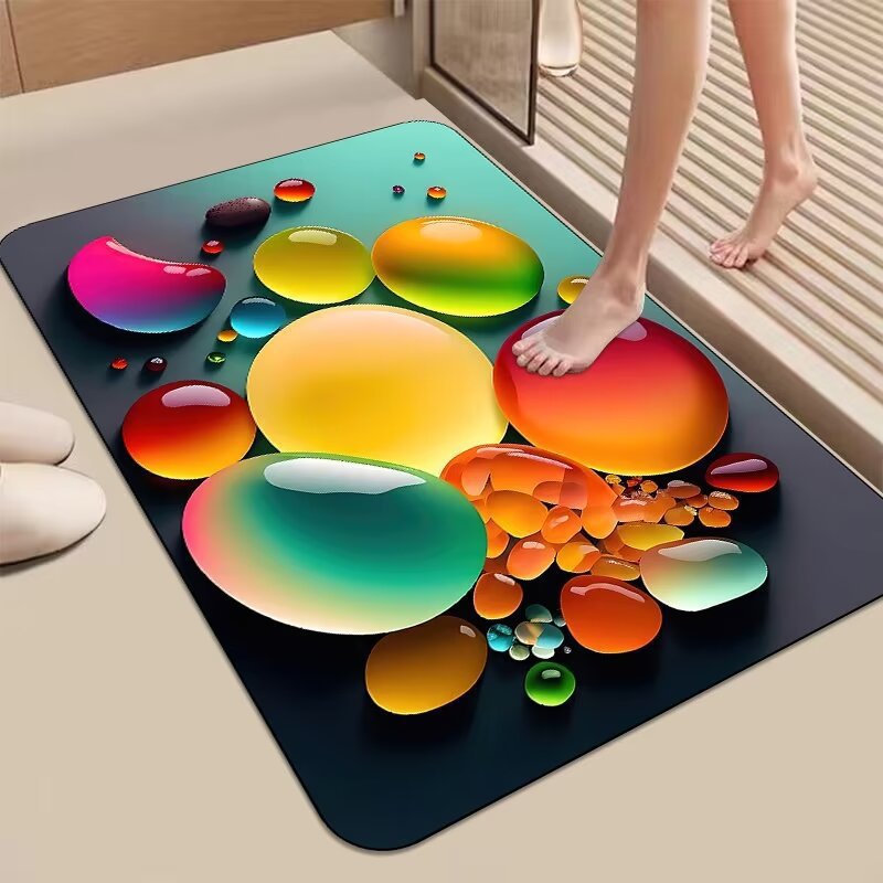 Decorative 3D Pebble Design Bath Mat Stornfield
