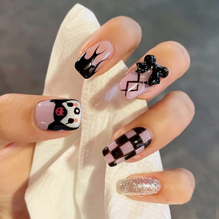 Artistic Nail Extensions with Whimsical Design Stornfield