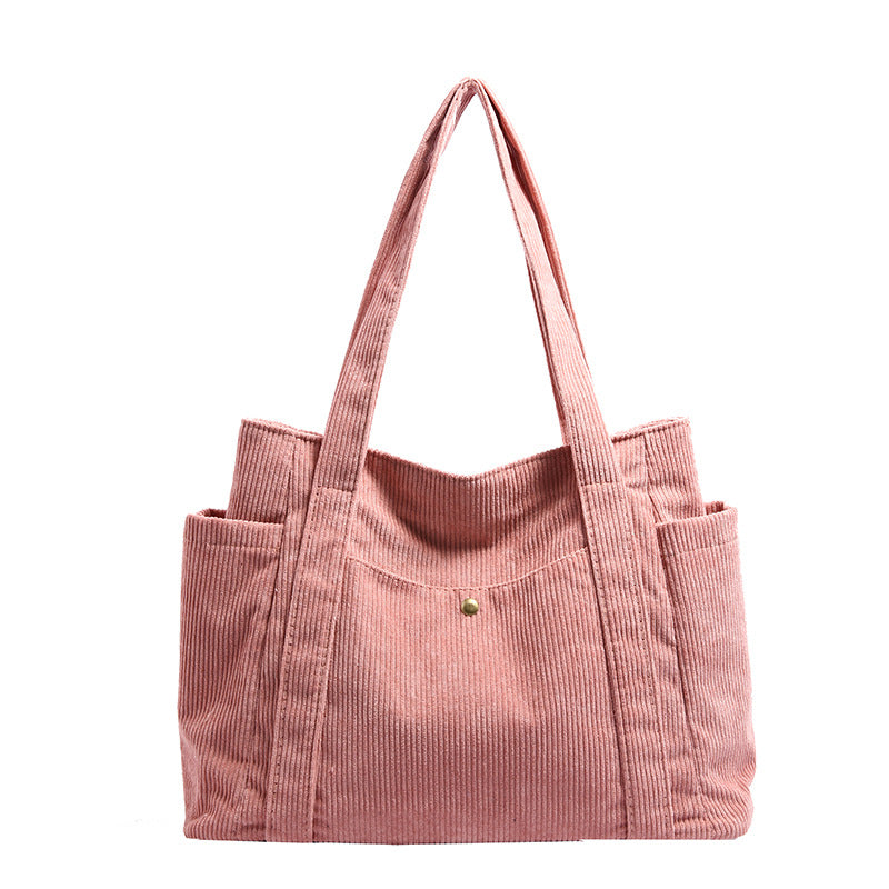 Textured Corduroy Tote Bag