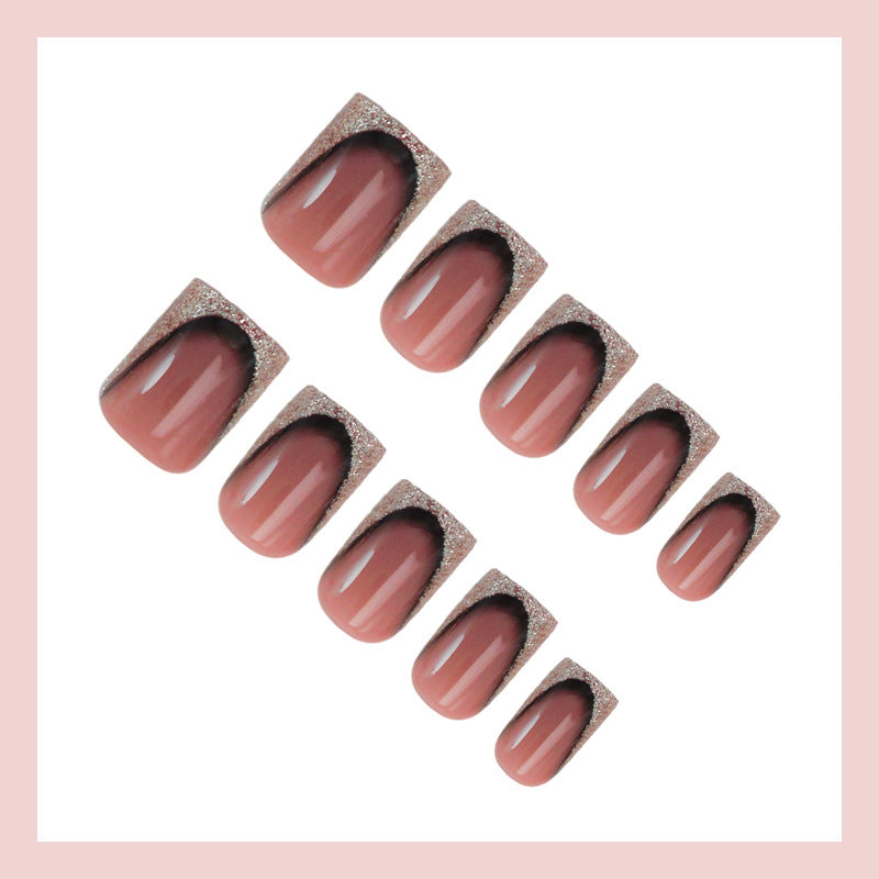 Nail set with luxurious glitter French tips Stornfield